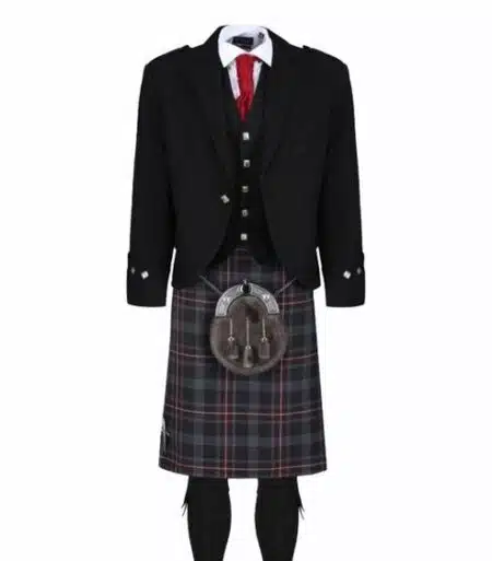 Hebridean Heather Black Jacket Kilt Outfit