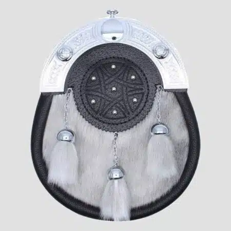 Full Dress Sporran Light Grey Sealskin Sporran