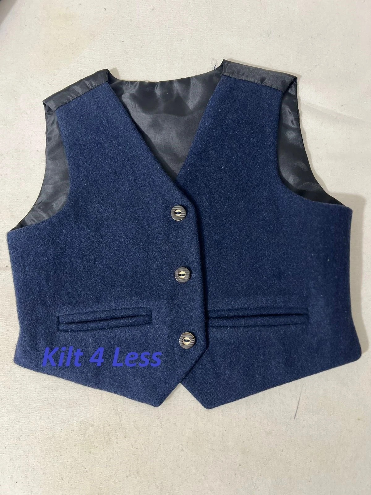 Baby Size St. Andrews Blue Tweed Argyll Kilt Jacket & Vest