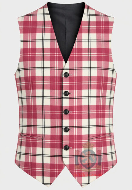 Ailsa Pink Tartan Vest