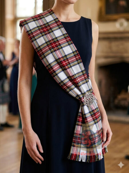 Dress Stewart Tartan Woman Sash