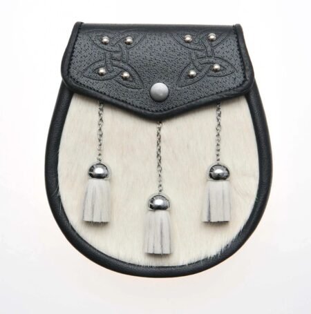 Celtic Embosses Natural calfskin semi Sporran