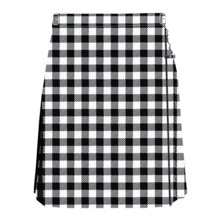 Black and White Tartan Kilt For Women