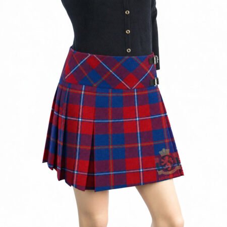 Galloway Red Modern Tartan Mini Skirt