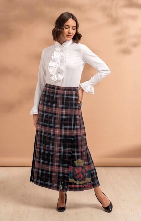 Hebridean Sunrise Tartan Midi Skirt